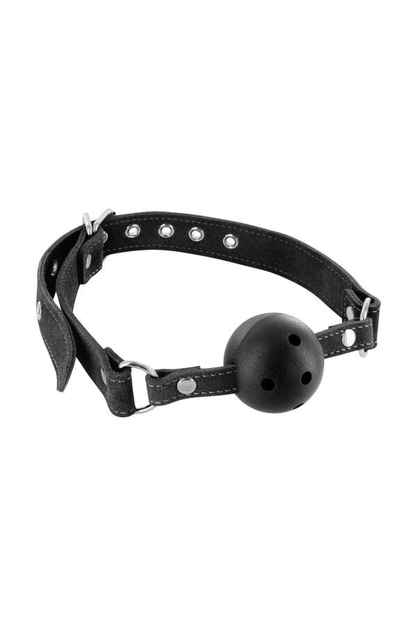  Fetish Tentation Premium Leather gag with stiff ball,   4 