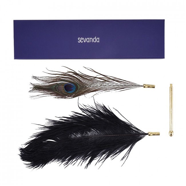     LOCKINK SEVANDA Natural Peacock Flirting Feather Tickler