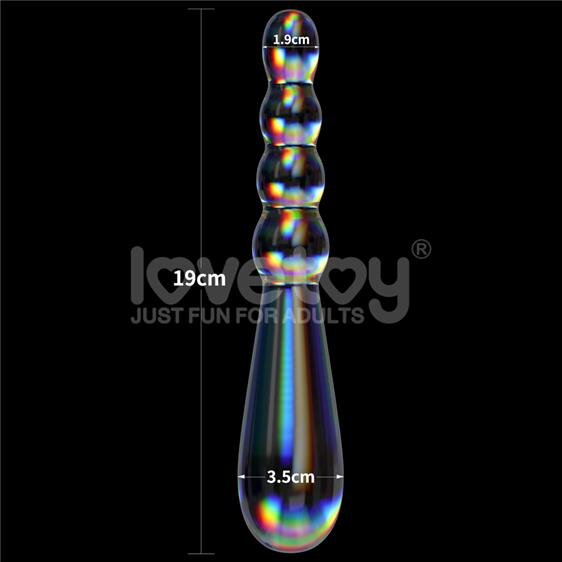   Twilight Gleam Glass Dildo Rising Ripples, 19  1,9-3,5 