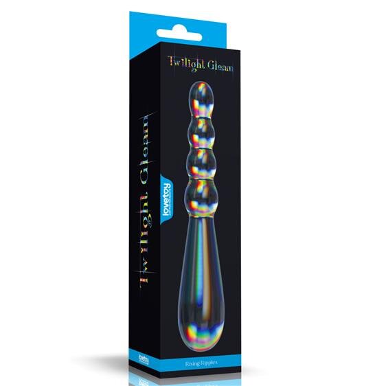   Twilight Gleam Glass Dildo Rising Ripples, 19  1,9-3,5 