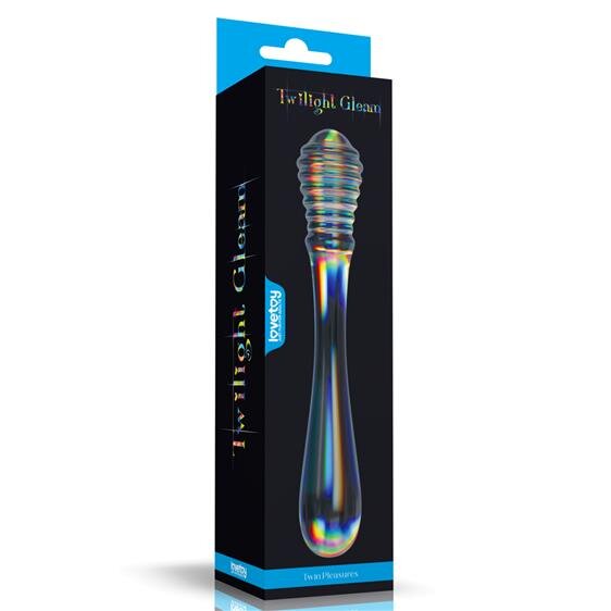   Twilight Gleam Glass Dildo Twin Pleasures , 25  3,4-3,6 