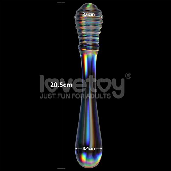   Twilight Gleam Glass Dildo Twin Pleasures , 25  3,4-3,6 