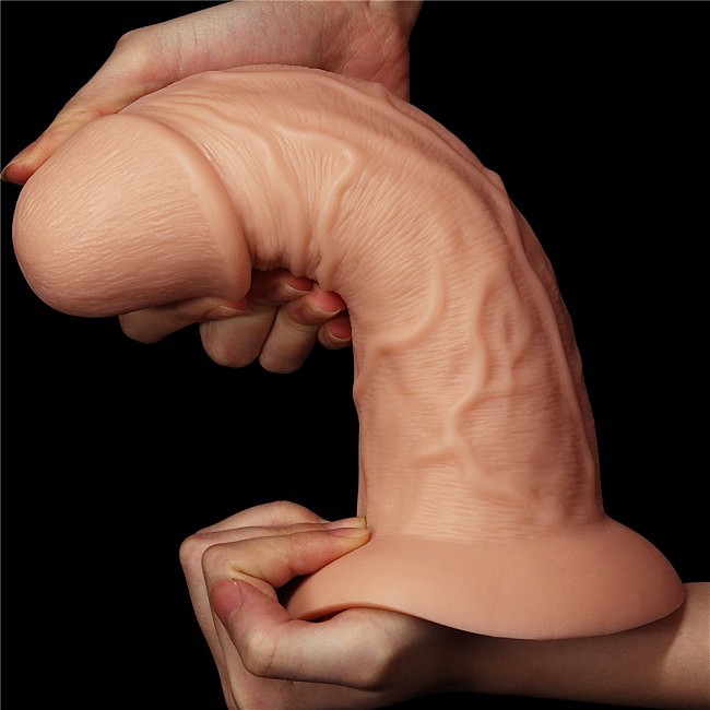    Realistic Curved Dildo Flesh 9.5 LoveToy, 24  6,6 