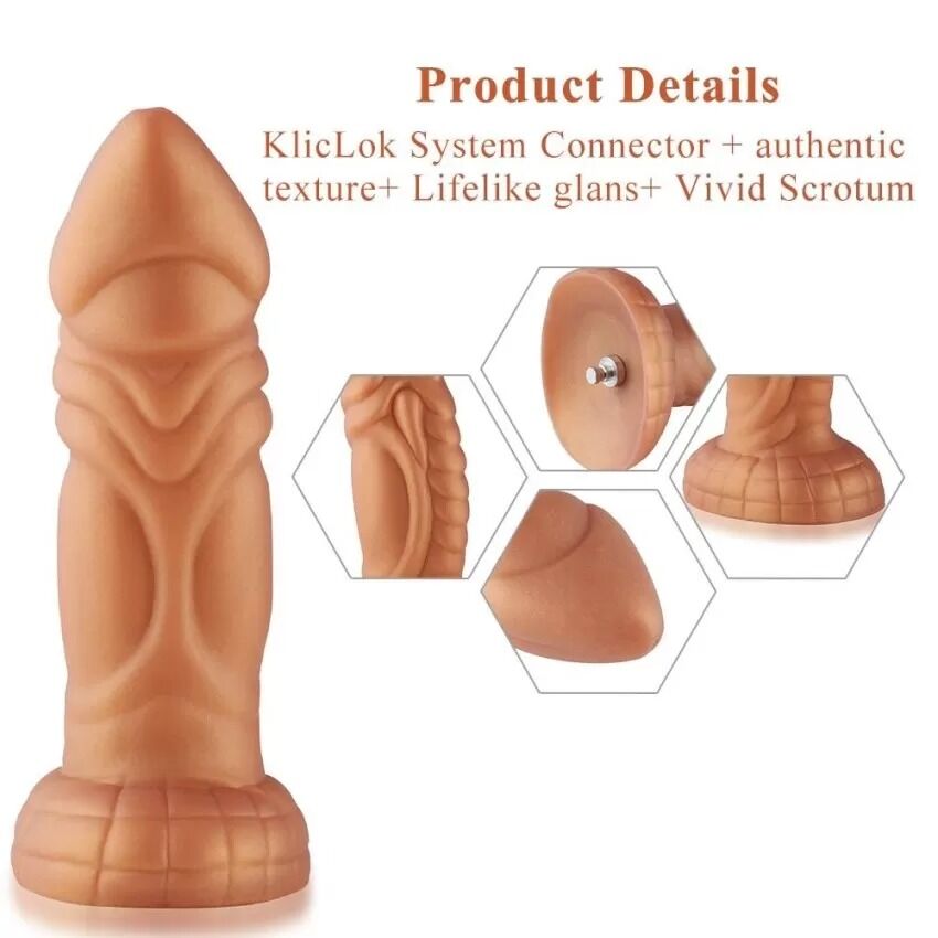  -   Hismith Slightly Curved Vibrating Silicone Dildo Monster Series, 20,9  5,6 