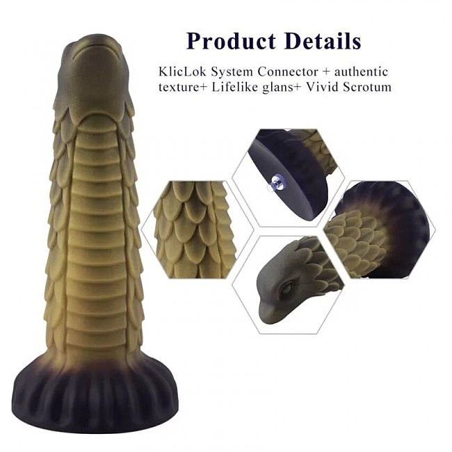 -  Hismith 8.5» Squama Beast Silicone Dildo Monster Series, 21,6  5,1 