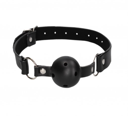   Ouch! Ball Gag With Leather Straps Black