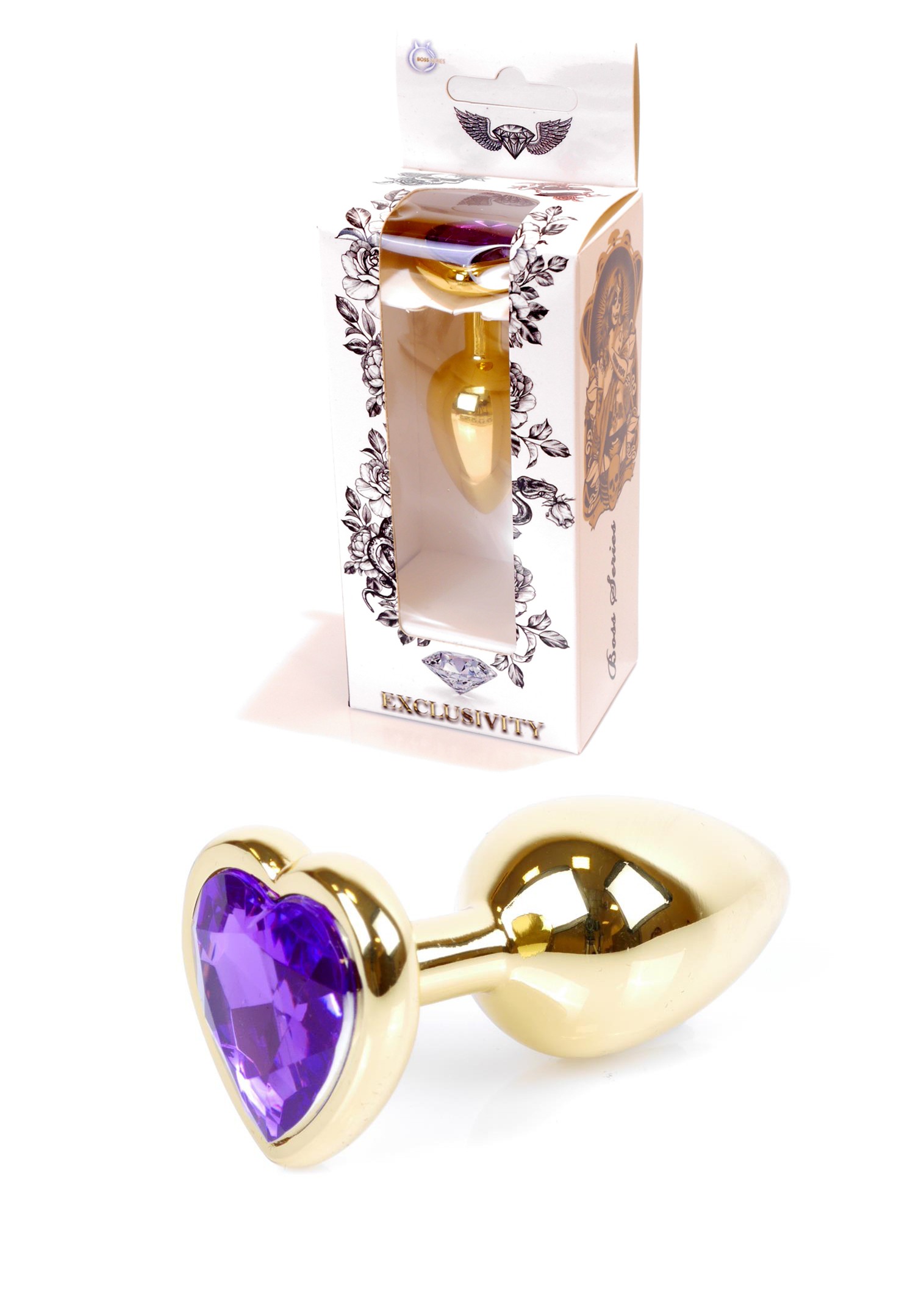   -Jewellery Gold Heart PLUG Purple, 9,53 