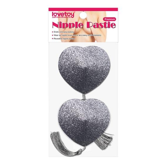 -   Reusable Glitter Heart Tassel Nipple Pasties LoveToy, 