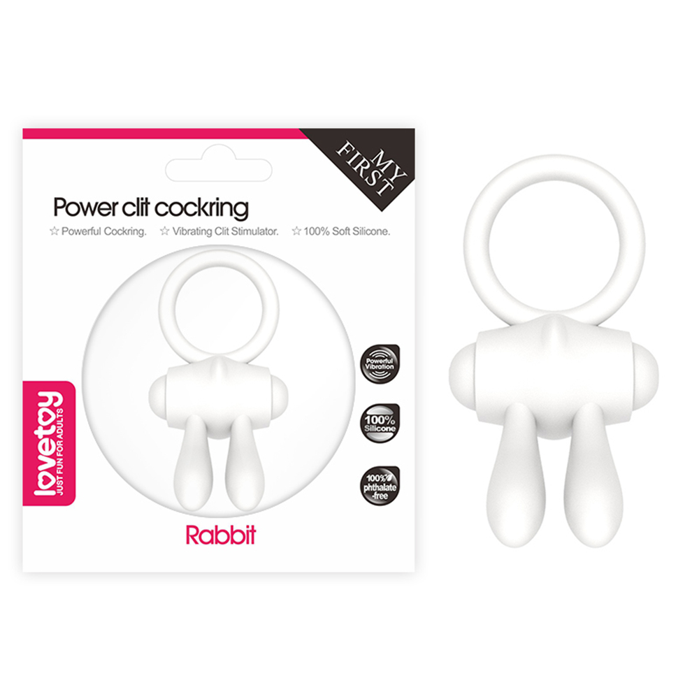     Power Clit Cockring Rabbit LoveToy White