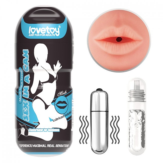     Sex In A Can Mouth Stamina Tunnel Vibrating LoveToy, 16  6,5 