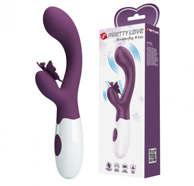  Pretty Love Butterfly Kiss Vibrator Dark Purple