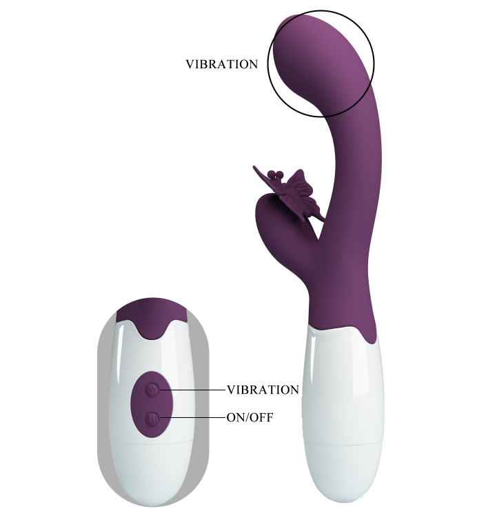  Pretty Love Butterfly Kiss Vibrator Dark Purple