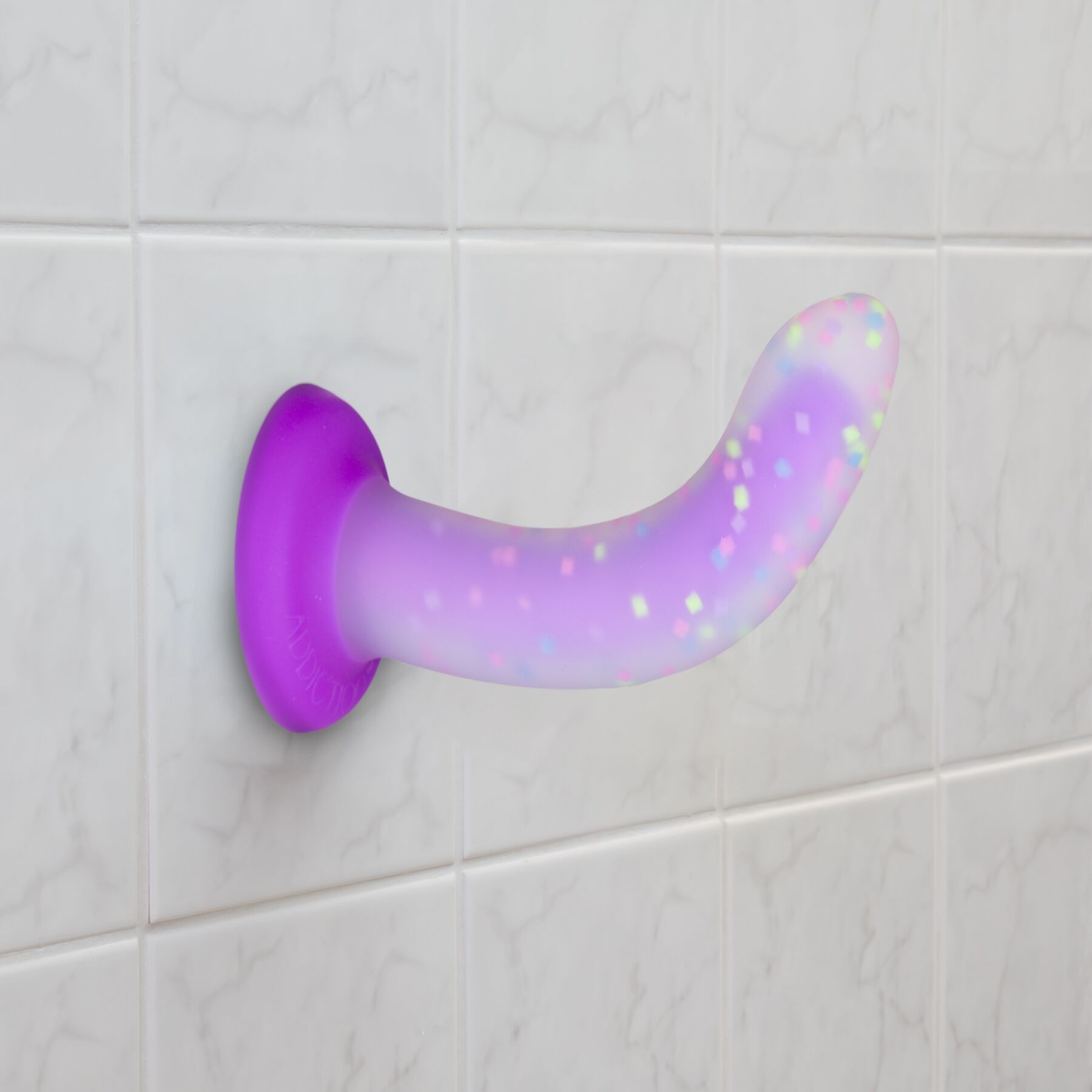     ADDICTION Rave 8, Glow in the Dark Dildo Purple Confetti, 20,3  3,6 