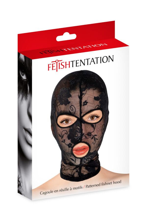 -   Fetish Tentation Patterned fishnet hood,  