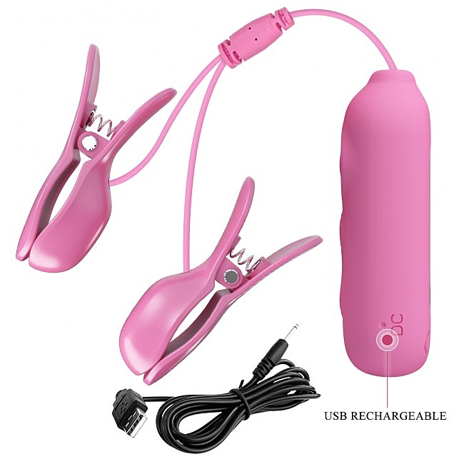    Pretty Love Vibro Nipple Clips Pink, 7  , 3  