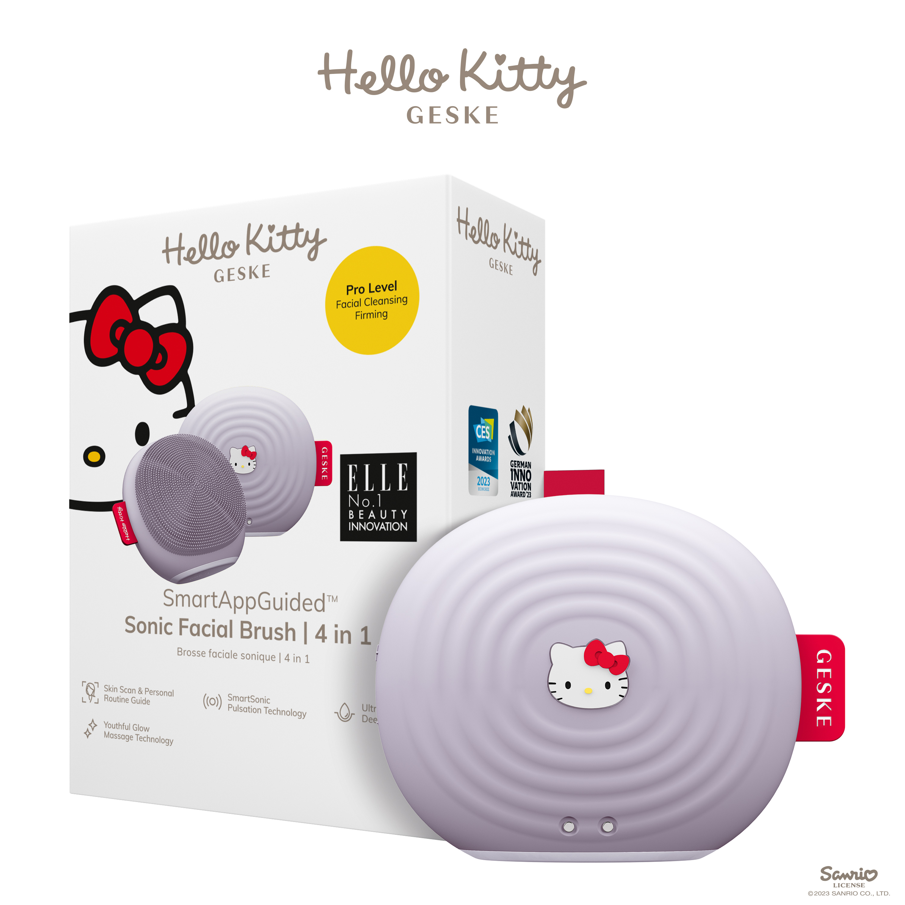      GESKE Sonic Facial Brush 41 by Hello Kitty purple