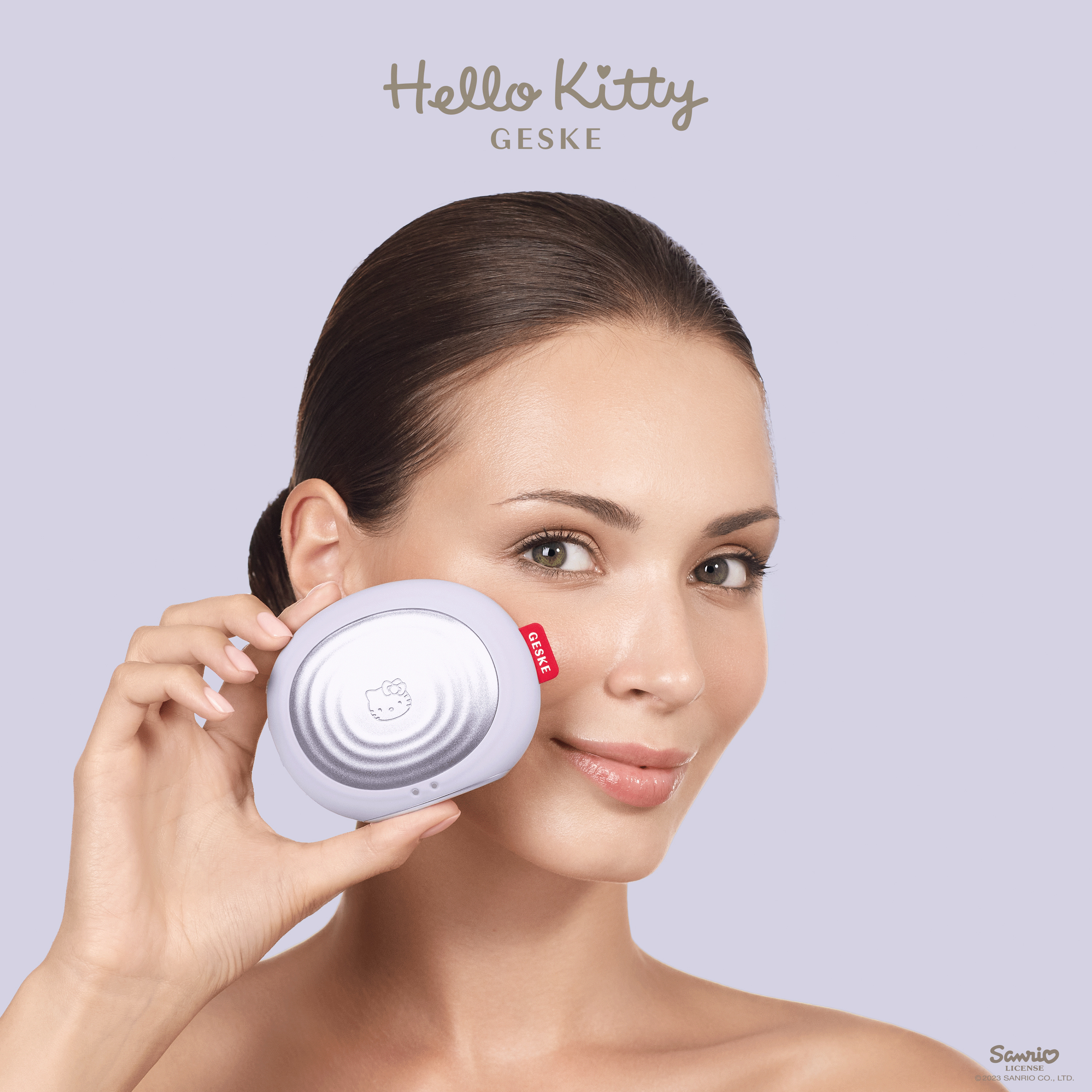       GESKE Sonic Thermo Facial Brush 51 by Hello Kitty purple