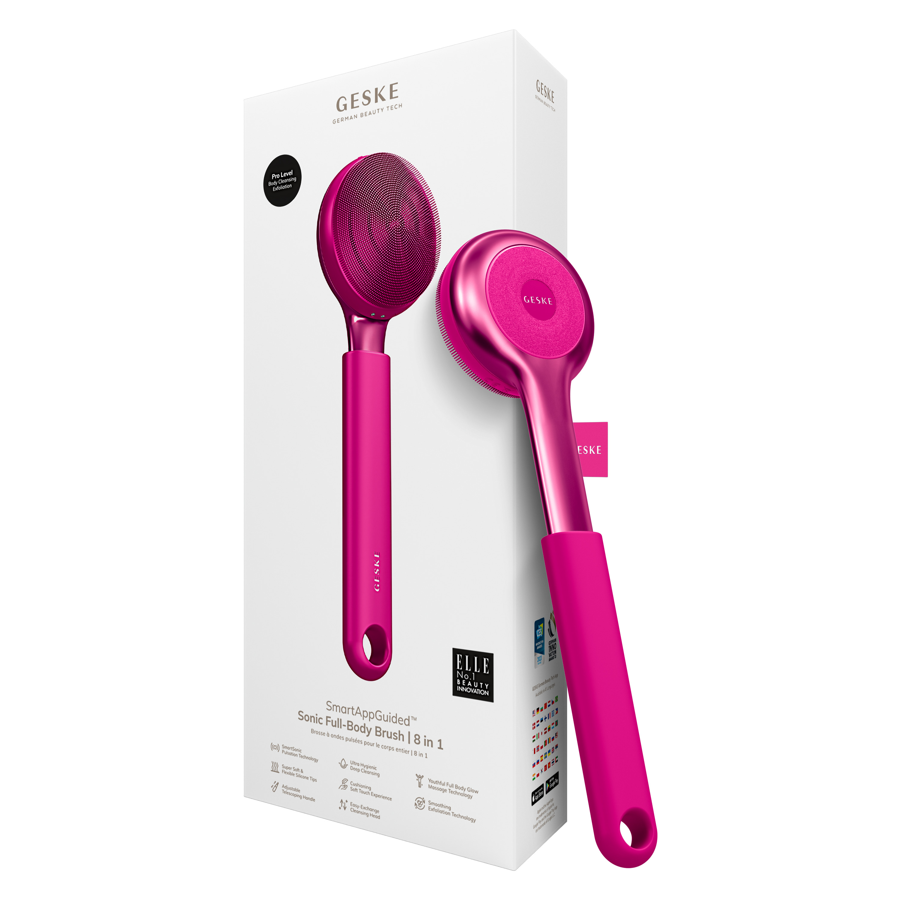      GESKE Sonic Full-Body Brush&Intensive Exfoliator 81 magenta