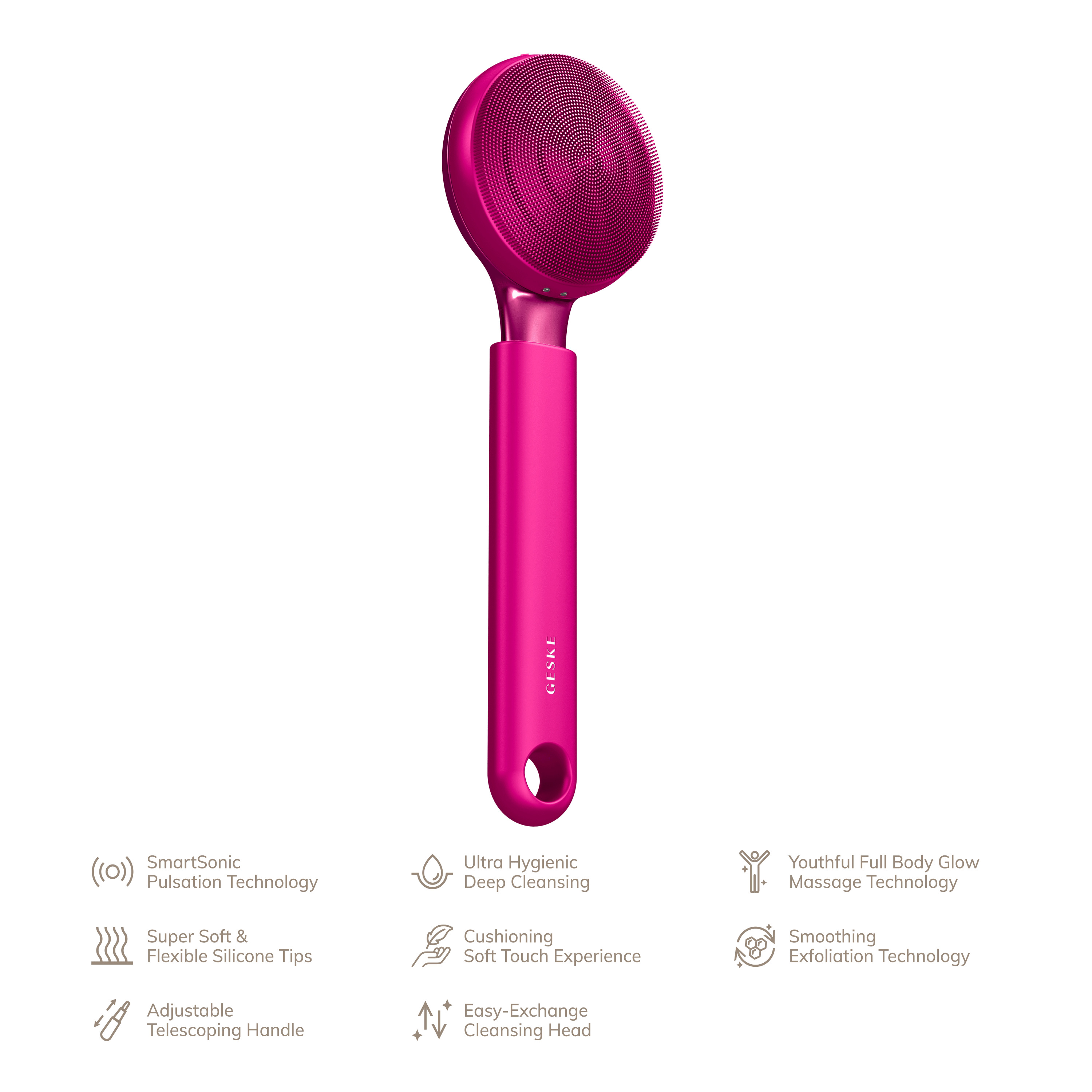      GESKE Sonic Full-Body Brush&Intensive Exfoliator 81 magenta