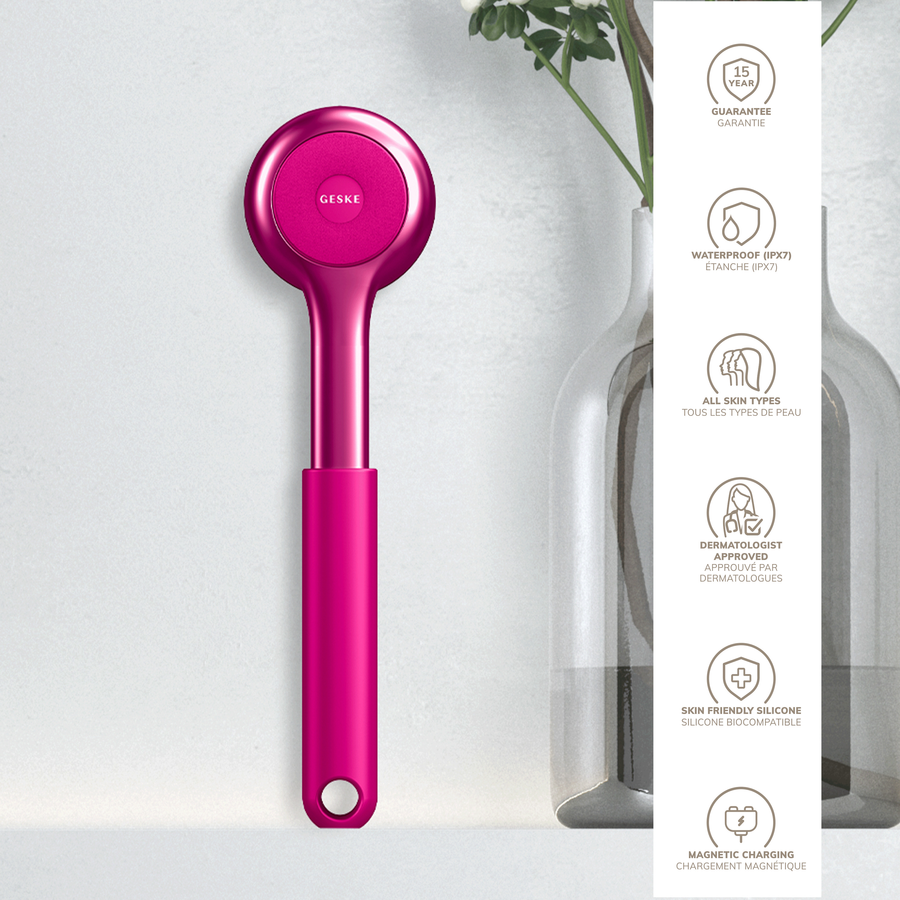      GESKE Sonic Full-Body Brush&Intensive Exfoliator 81 magenta