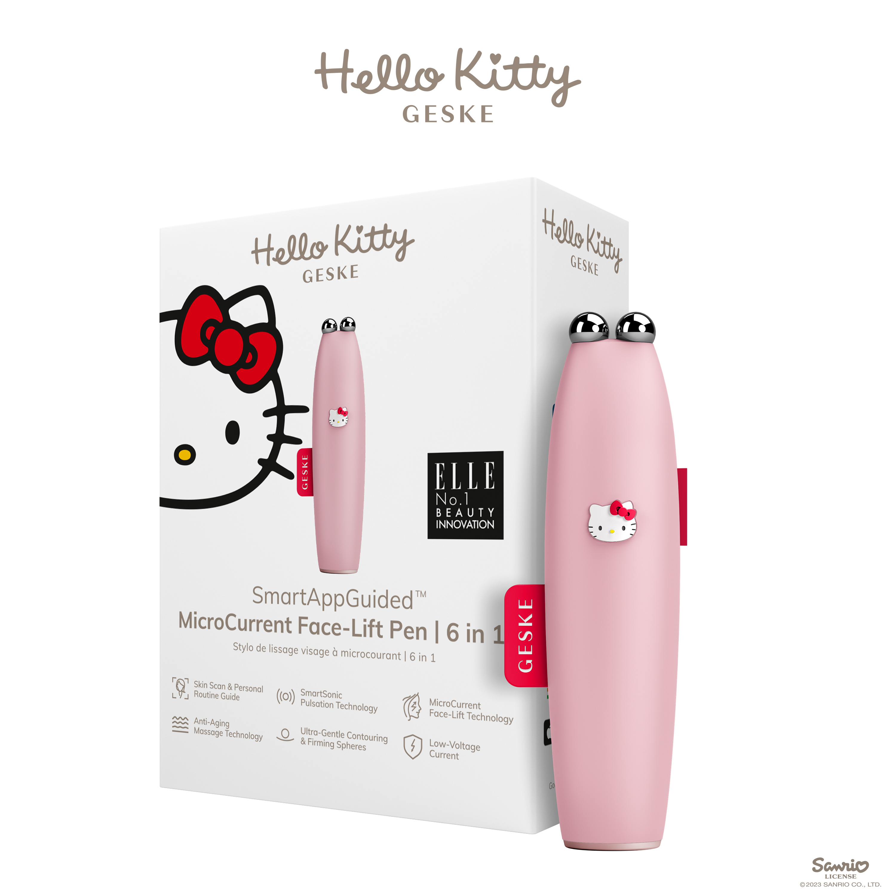      GESKE MicroCurrent Face-Lift Pen 61 by Hello Kitty pink