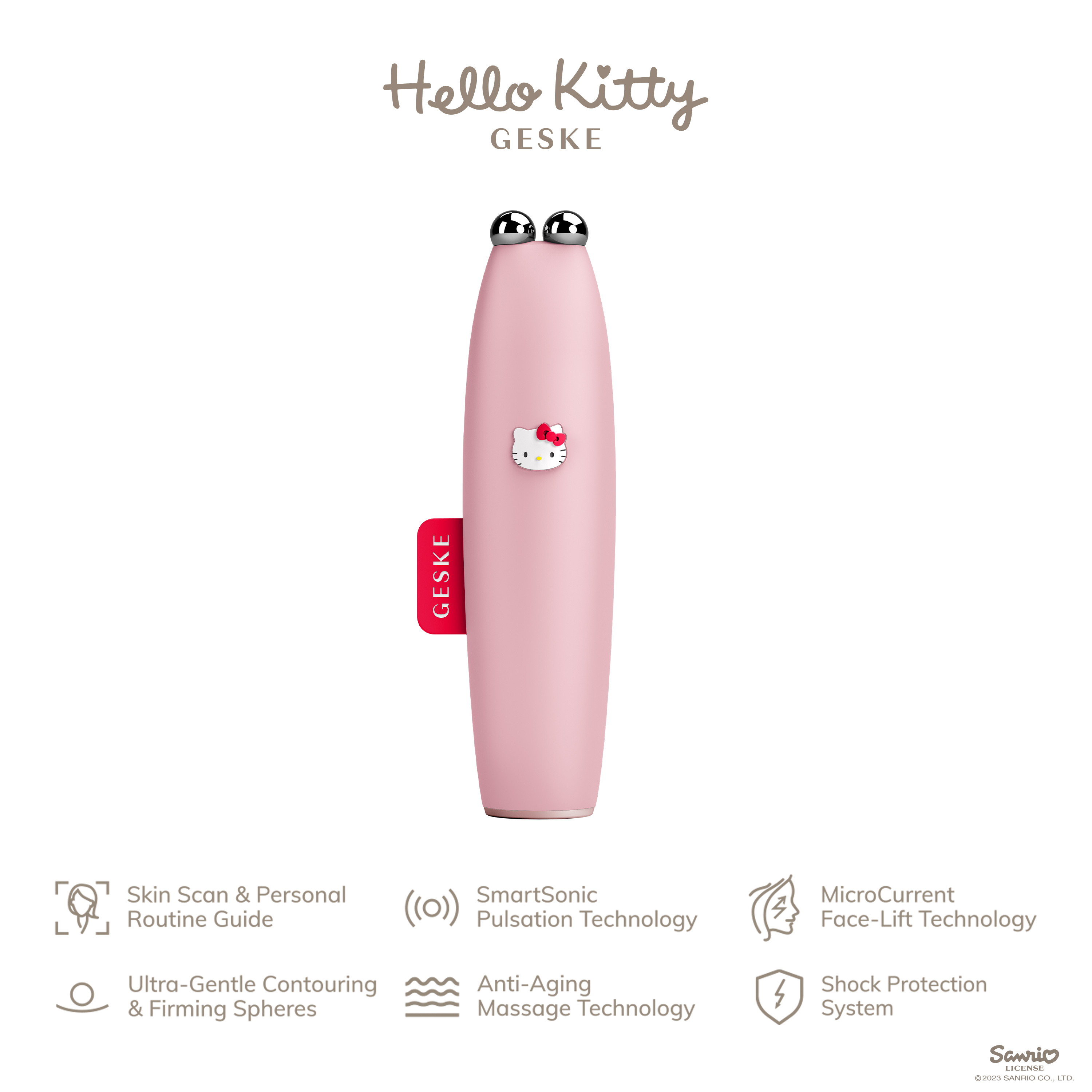      GESKE MicroCurrent Face-Lift Pen 61 by Hello Kitty pink