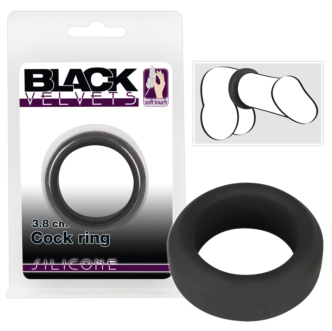    Orion Black Velvets Cock Ring, , 3,8 