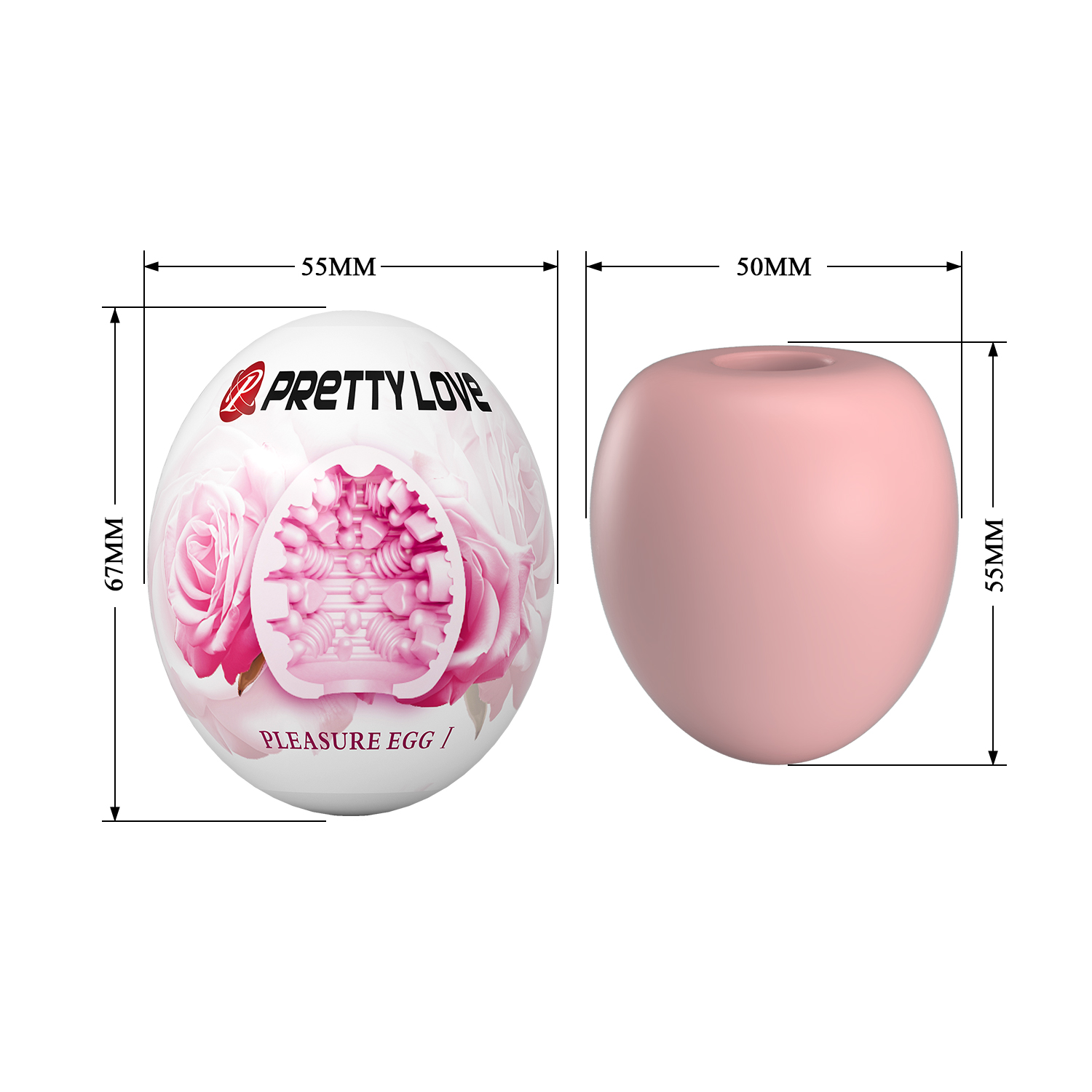 - Pretty Love Pleasure Egg Masturbator Pink, 5,5  5 