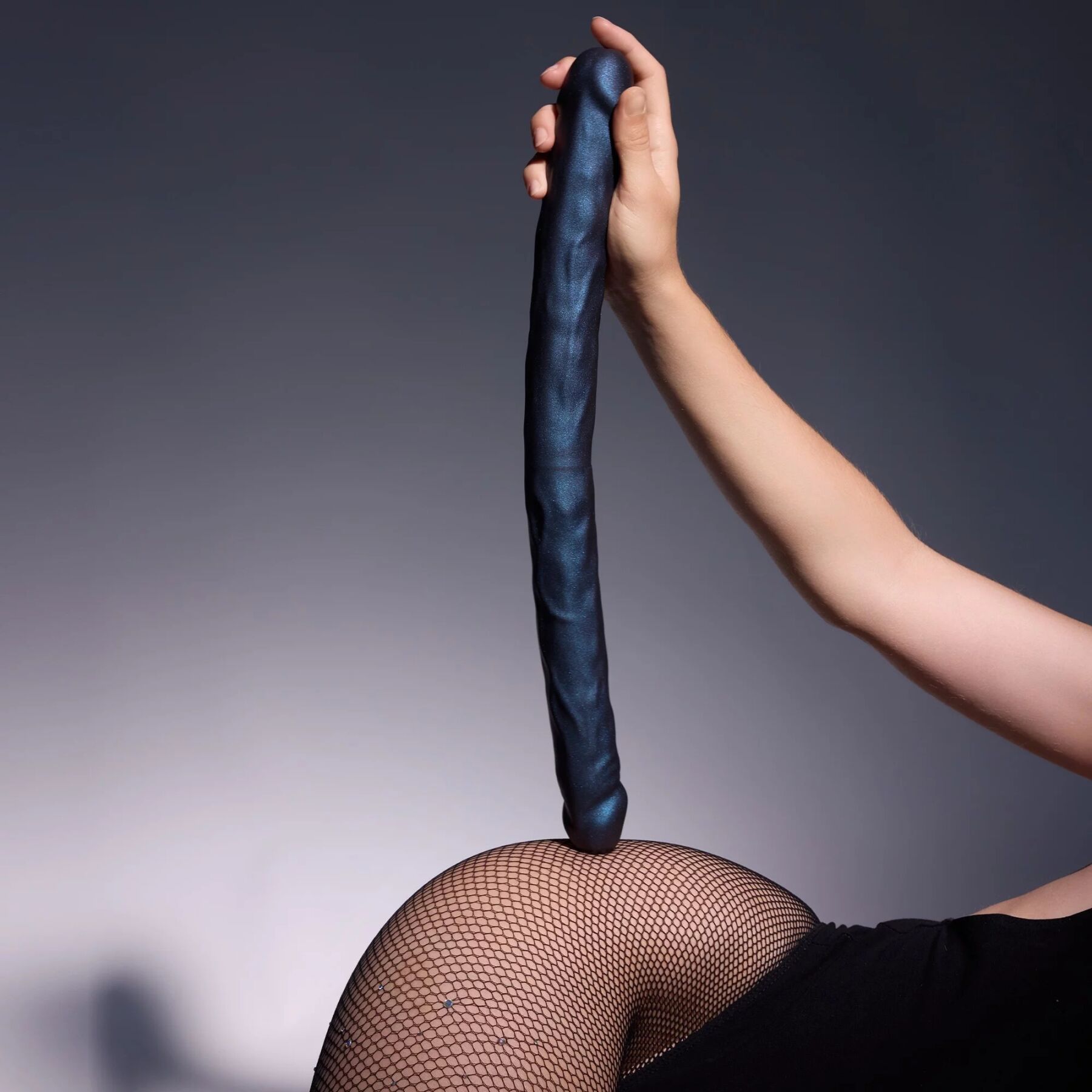    Strap-On-Me Double Dong Realistic Dildo snaky metallic color