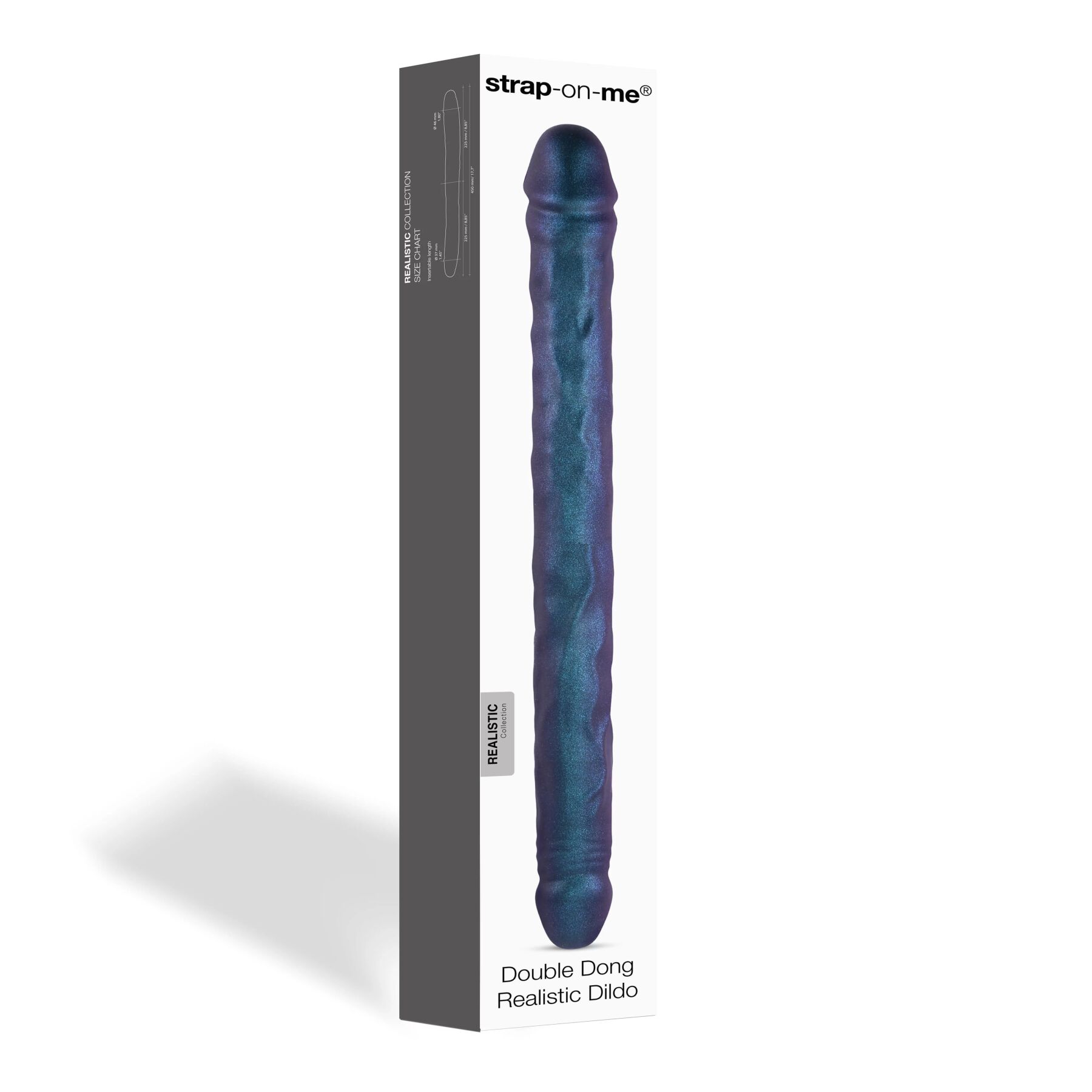    Strap-On-Me Double Dong Realistic Dildo snaky metallic color