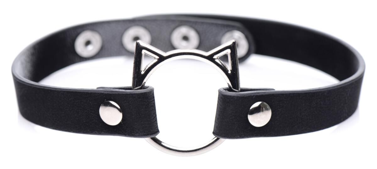 	   Master Series Kinky Kitty Ring Slim Choker Black, 44  1,5 