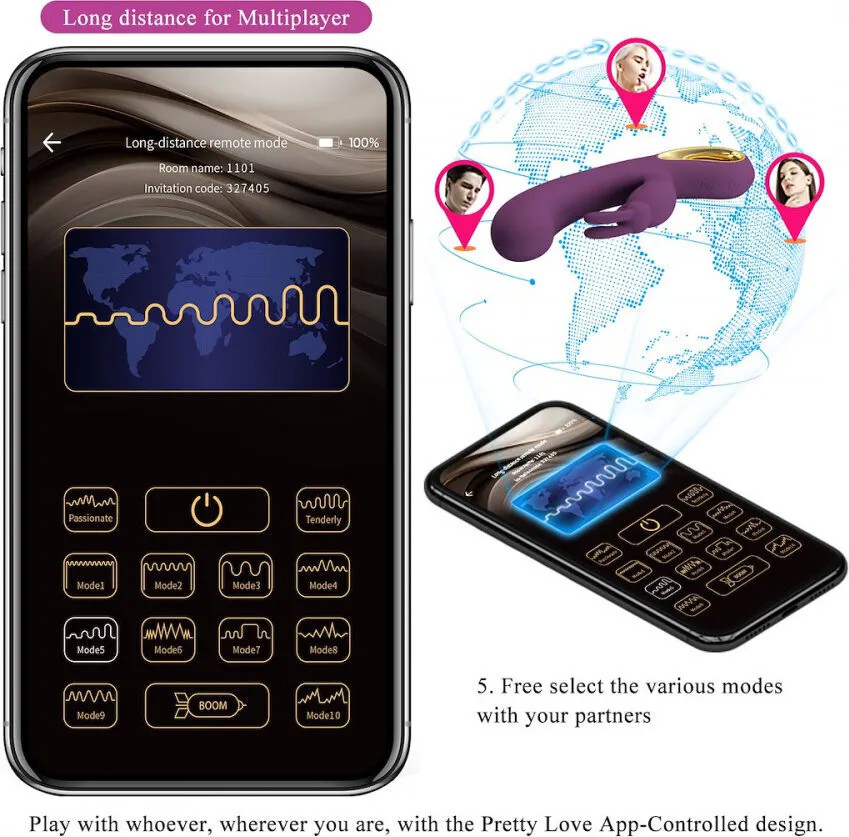 - Pretty Love Liam RC Control Vibrator Purple