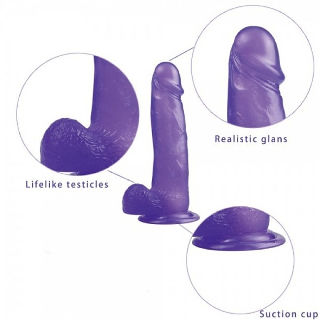    LoveToy Jelly Studs Crystal Dildo Large 8 Purple, 20  4,1 