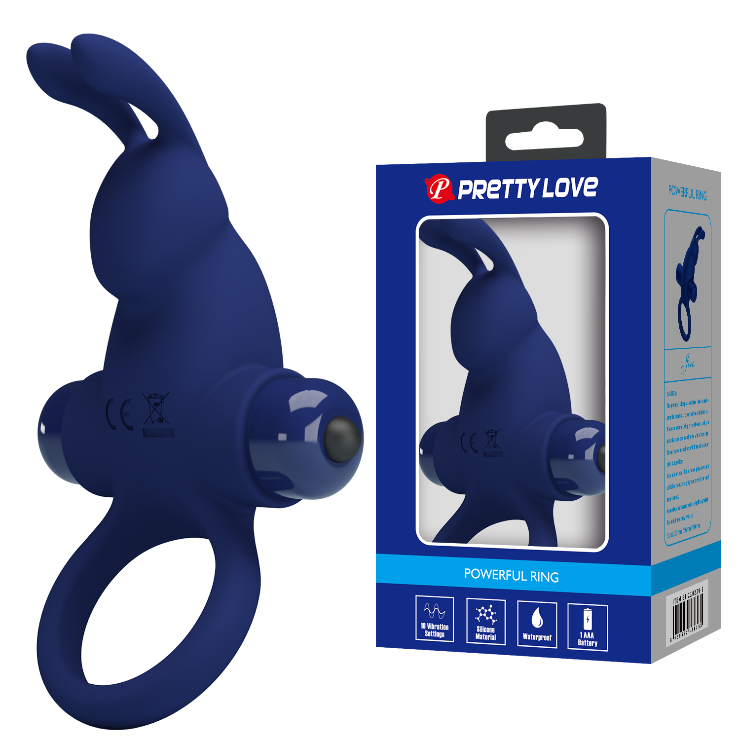   Pretty Love Powerful Ring Rabbit Vibro Stimulator, 10  