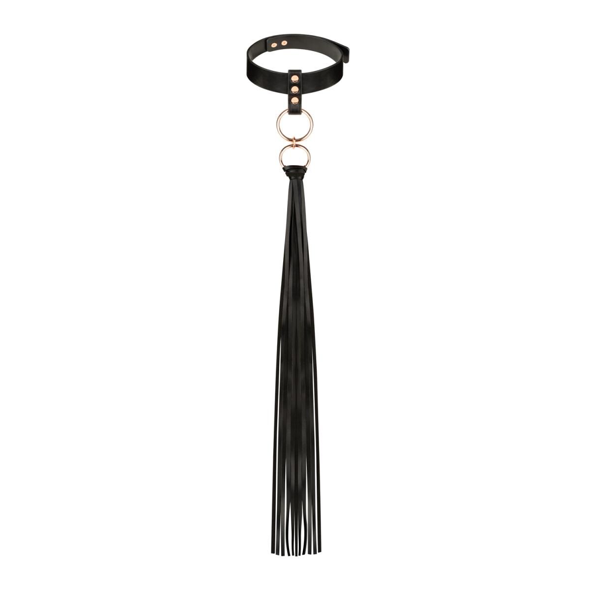    Rosy Gold Collar with Flogger Black