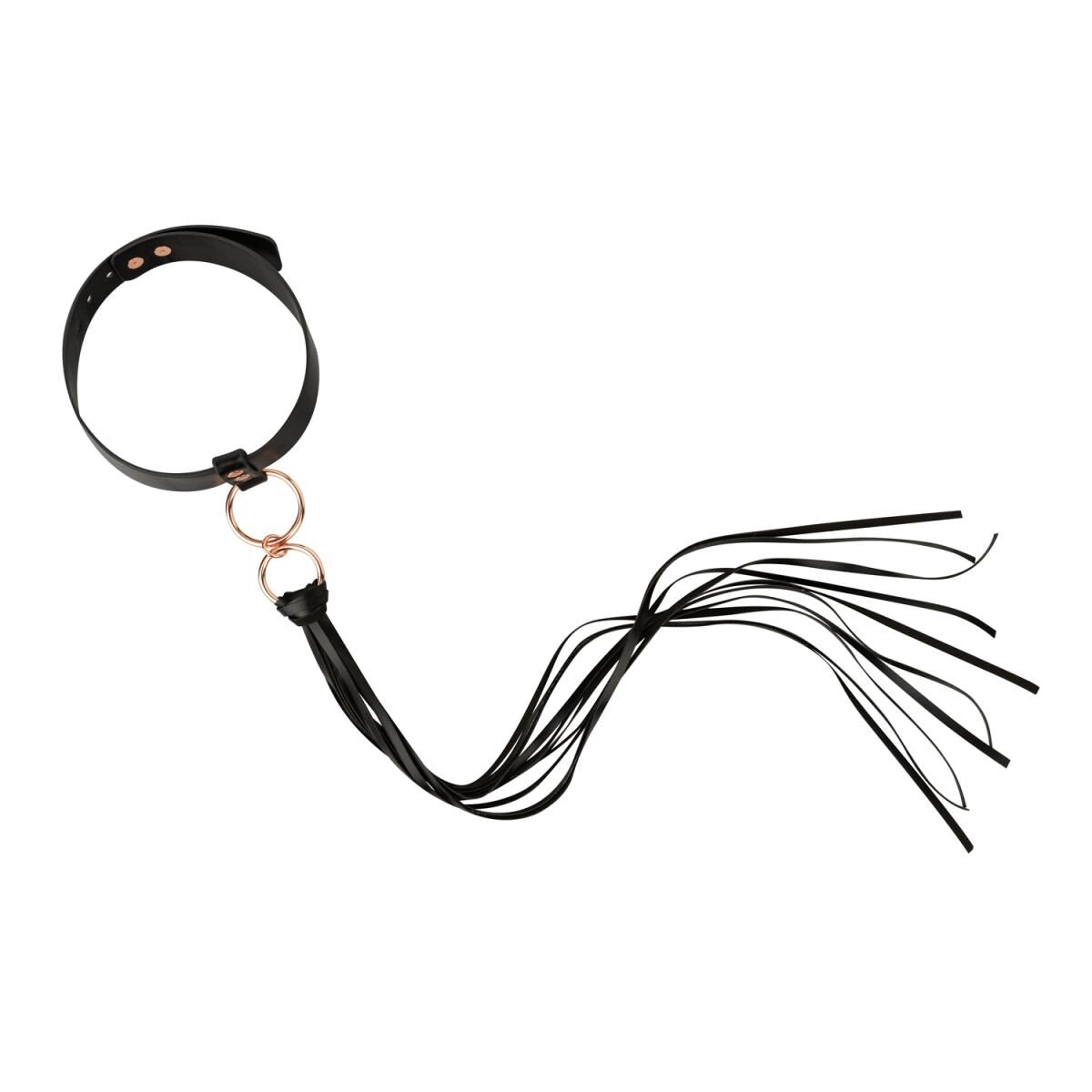    Rosy Gold Collar with Flogger Black