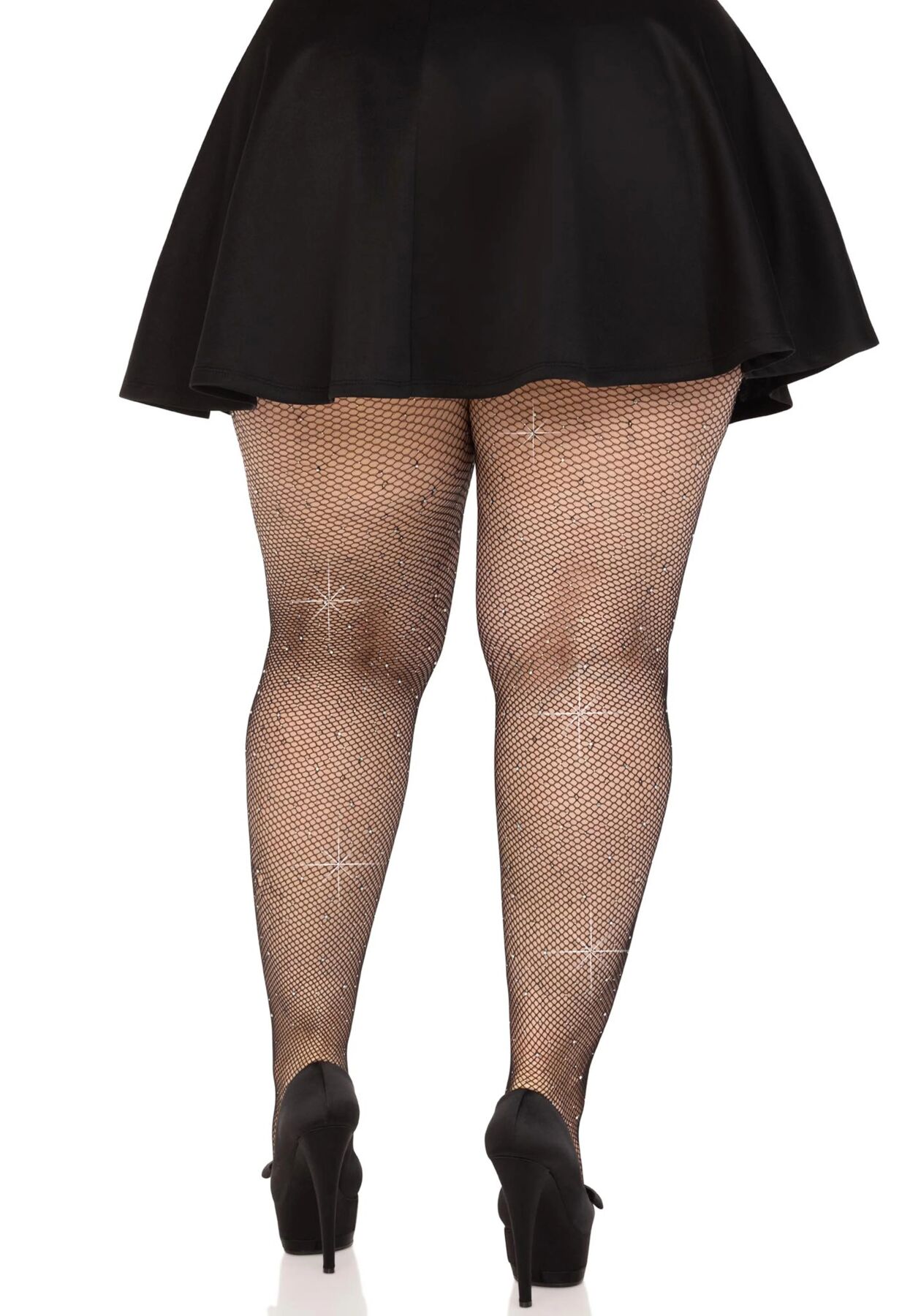     Leg Avenue Rhinestone micro net tights Plus size, 