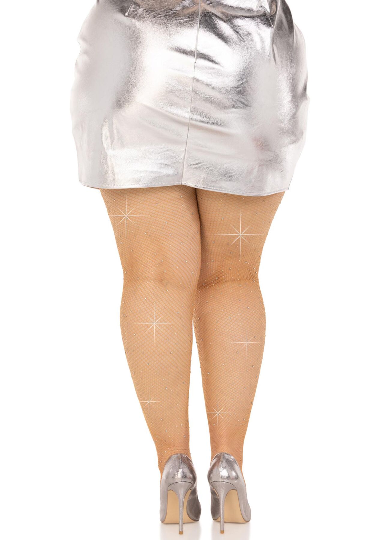     Leg Avenue Rhinestone micro net tights Plus size, 