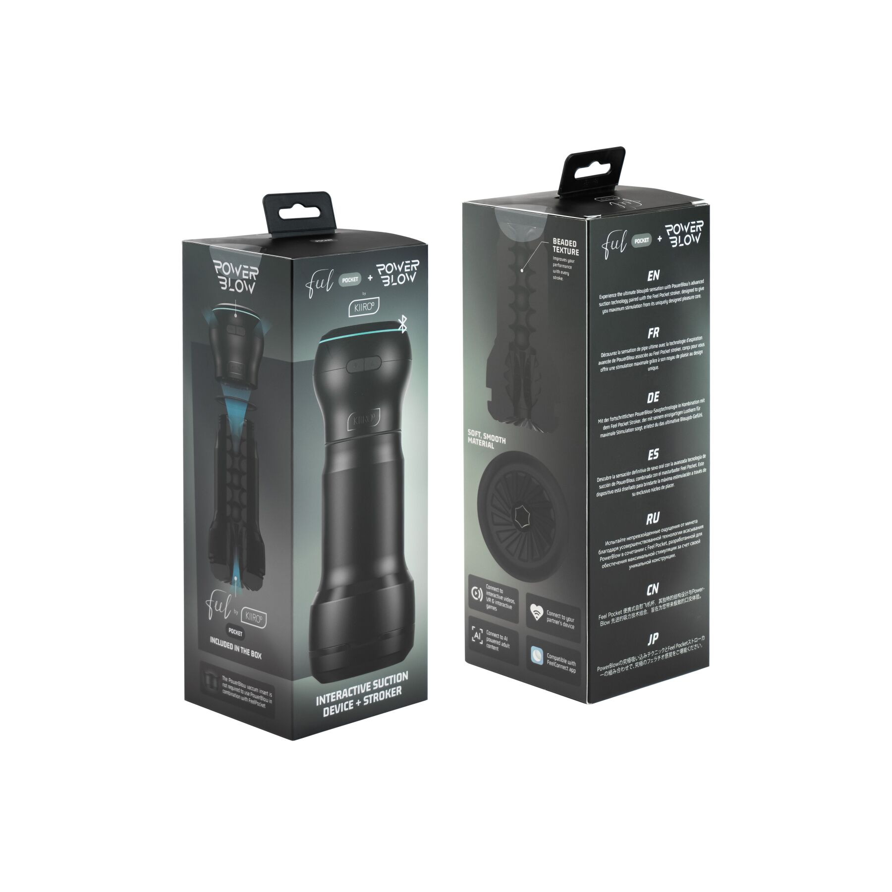     Kiiroo Feel Pocket Interactive Suction Device + Stroker PBC, 