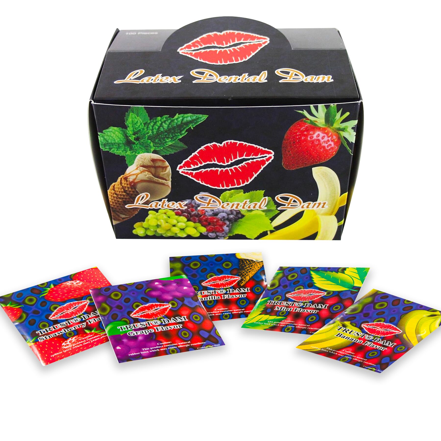 ����� ��������� �������� ��� ��������� ����� Latex Dental Dams Assorted, 100 ��