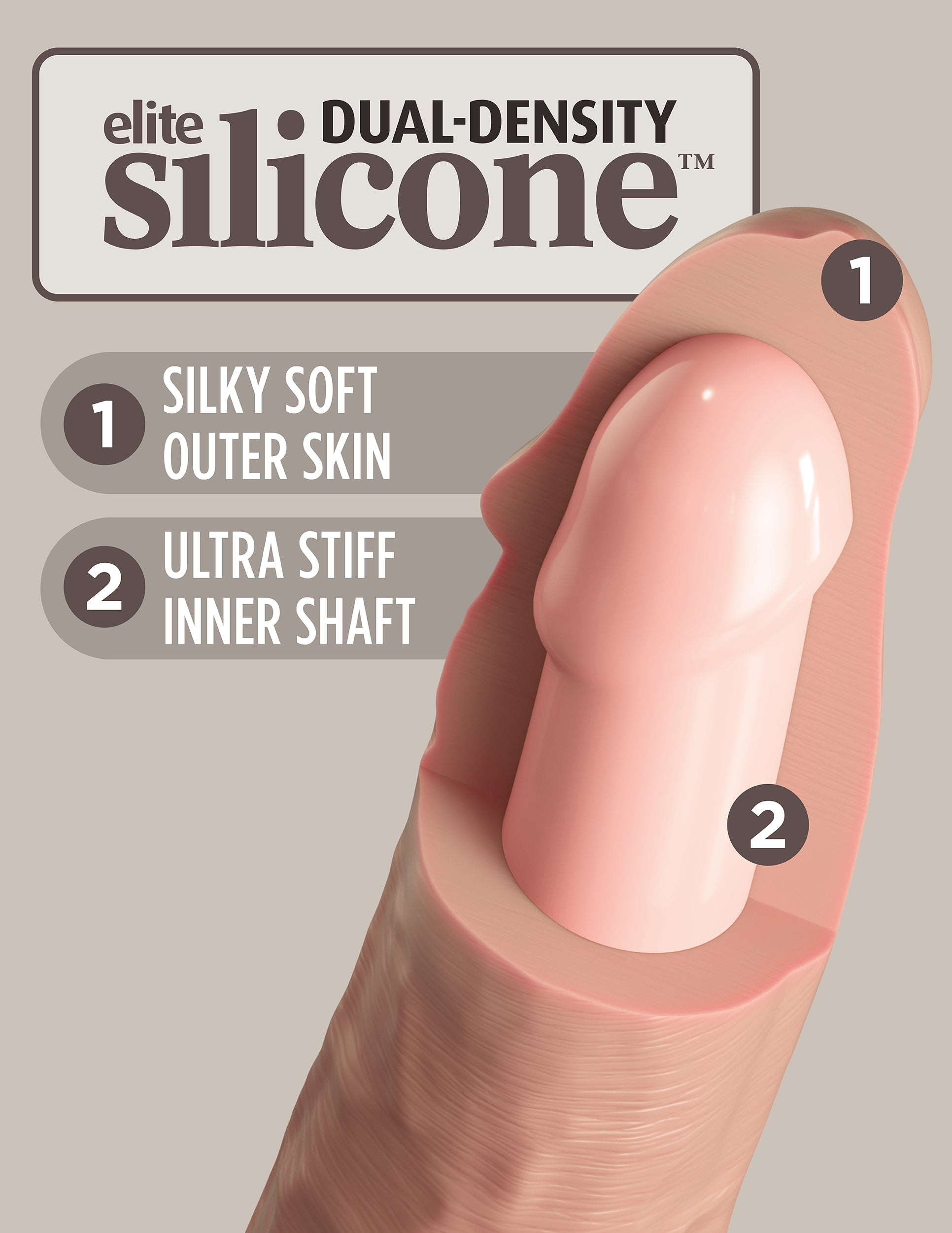 -   King Cock Elite 6 Vibrating Silicone Dual Density, 7   3  