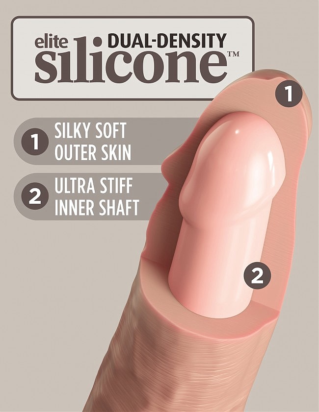 -   King Cock Elite 6 Vibrating Silicone Dual Density, 7   3  