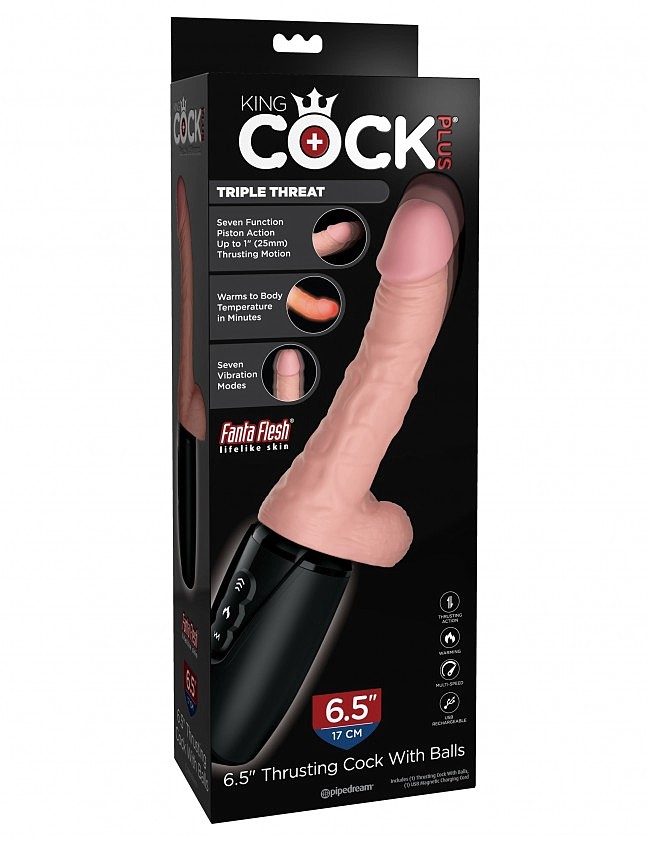 - King Cock Plus 6.5 Thrusting Cock with Balls, , 27,1  3,6 