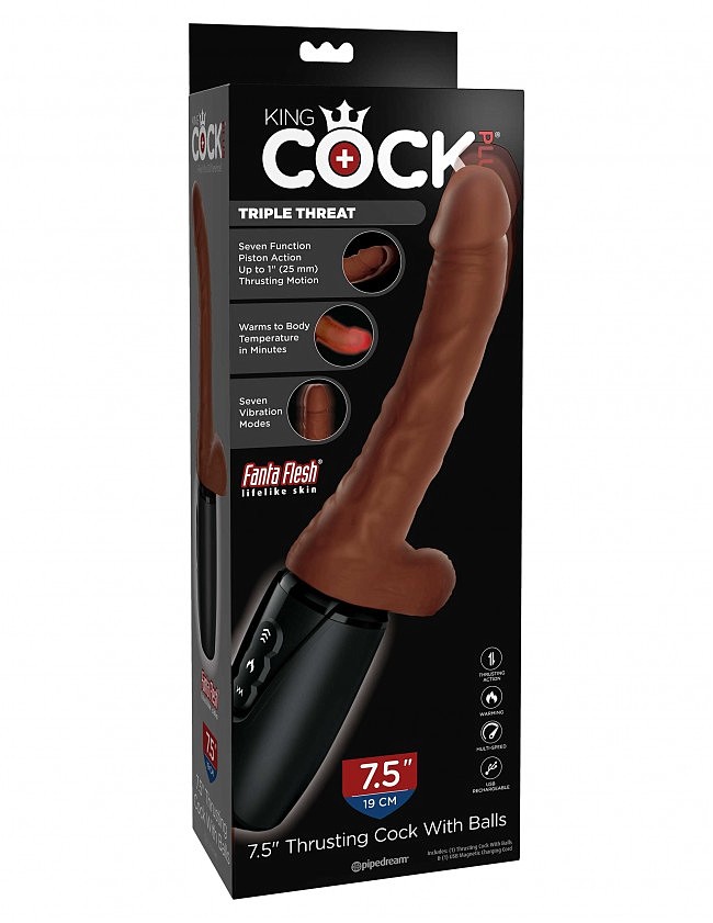 -   King Cock Plus 7,5 Thrusting Cock with Balls, 29,7  3,6 