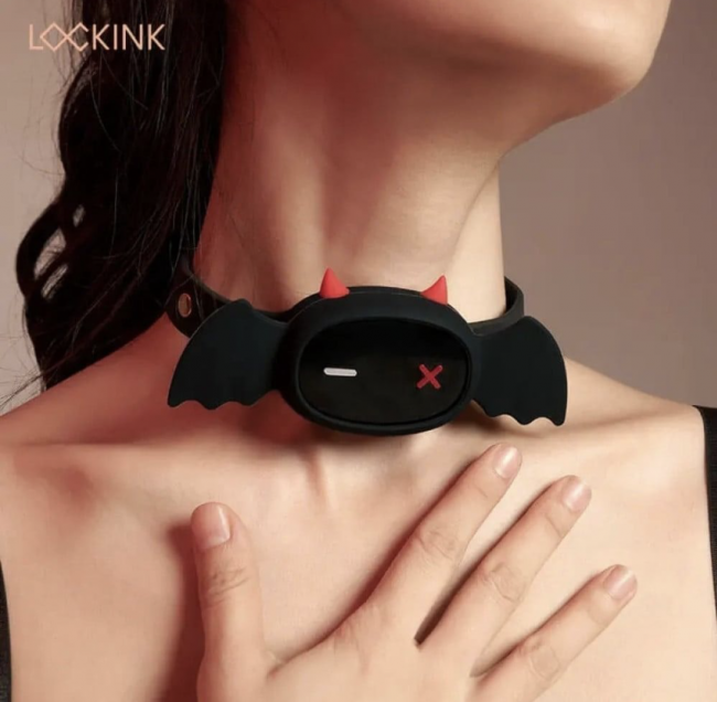    Lockink  QIUI Love Devil APP Control Estim Silicone Collar
