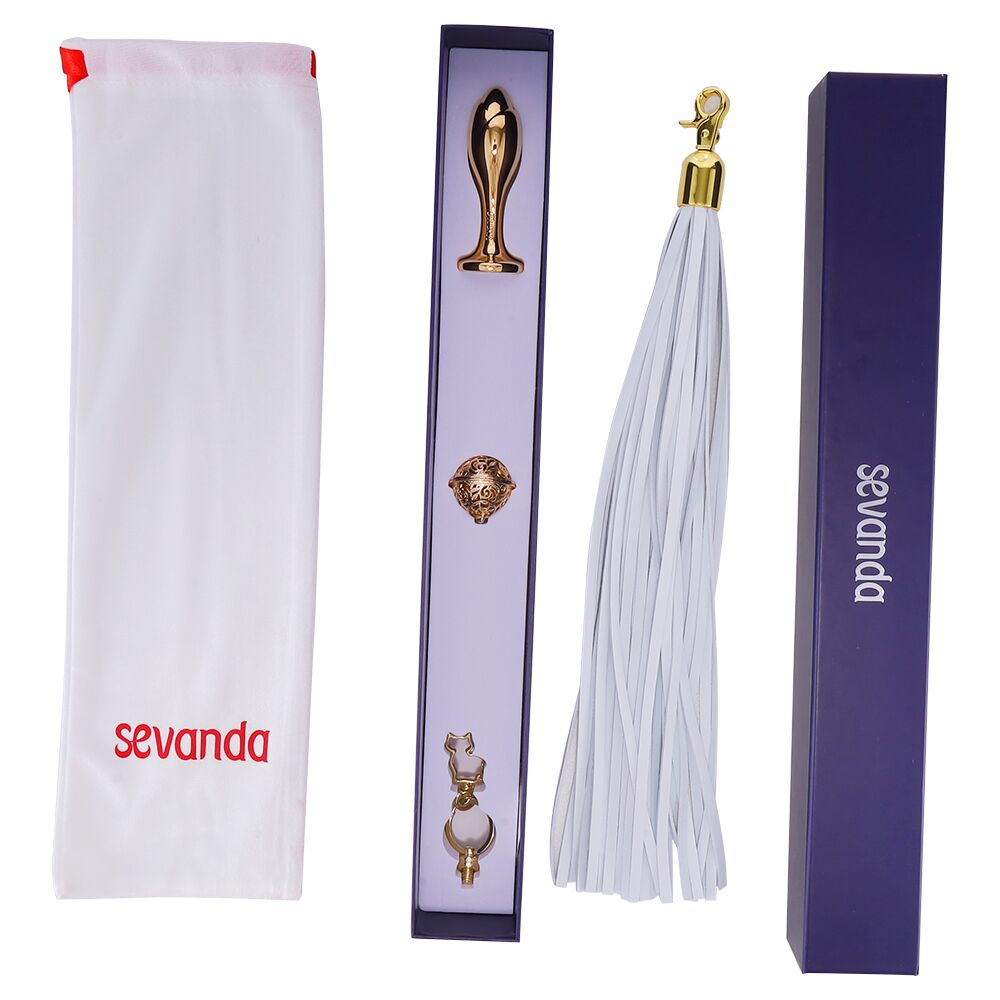      LOCKINK SEVANDA White Pony-Tail Anal Rose-shape Plug