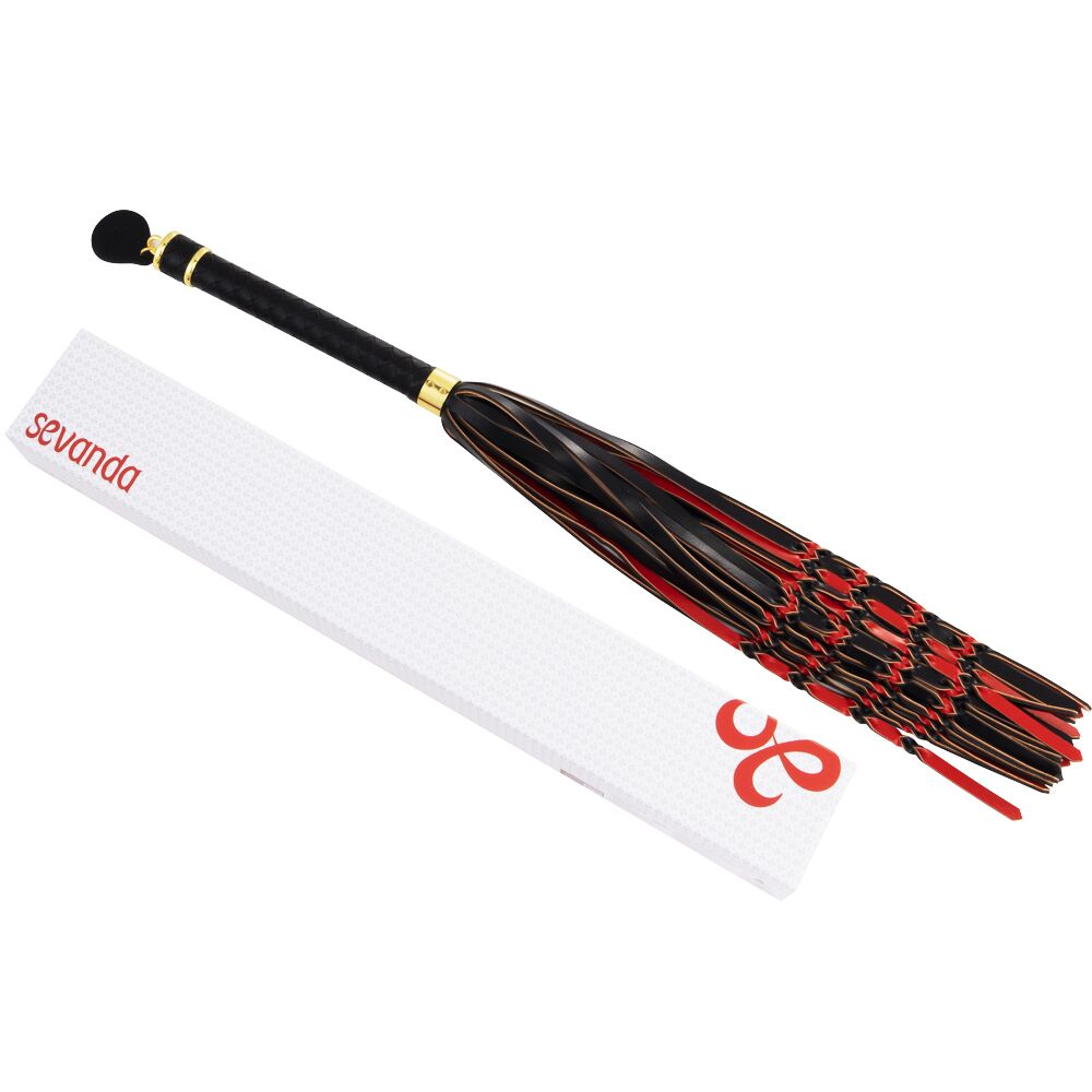 ������� LOCKINK SEVANDA Red & Black Braided Tail Flogger