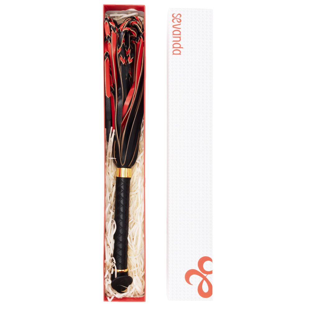 ������� LOCKINK SEVANDA Red & Black Braided Tail Flogger