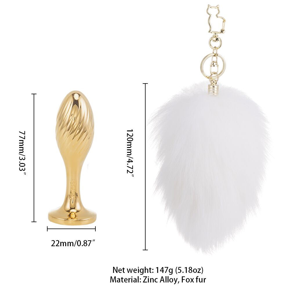      LOCKINK SEVANDA White Bunny-Tail Anal Pear-shape Plug