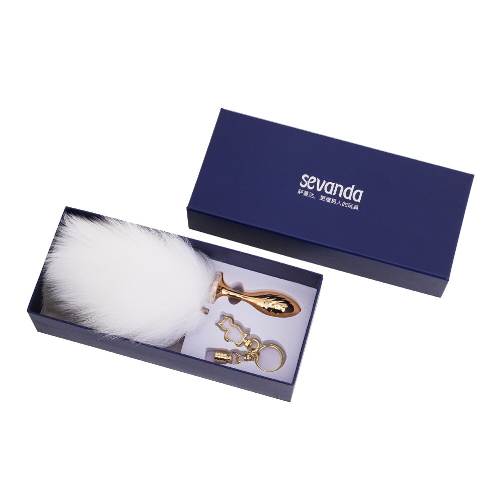      LOCKINK SEVANDA White Bunny-Tail Anal Pear-shape Plug